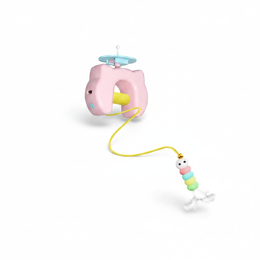 Electric cat toy roze variant met caterpillar speeltje