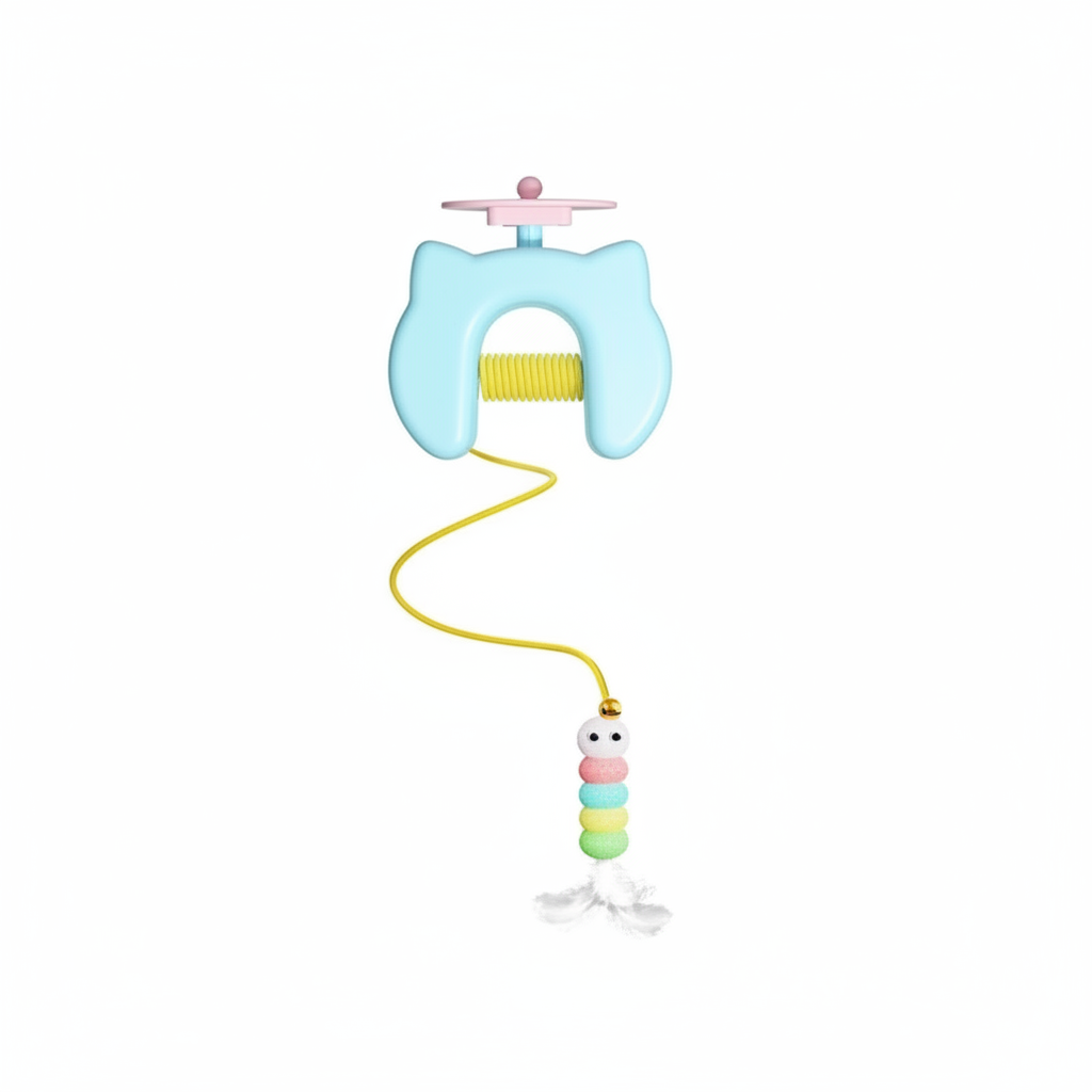 Electric cat toy blauwe variant met caterpillar speeltje